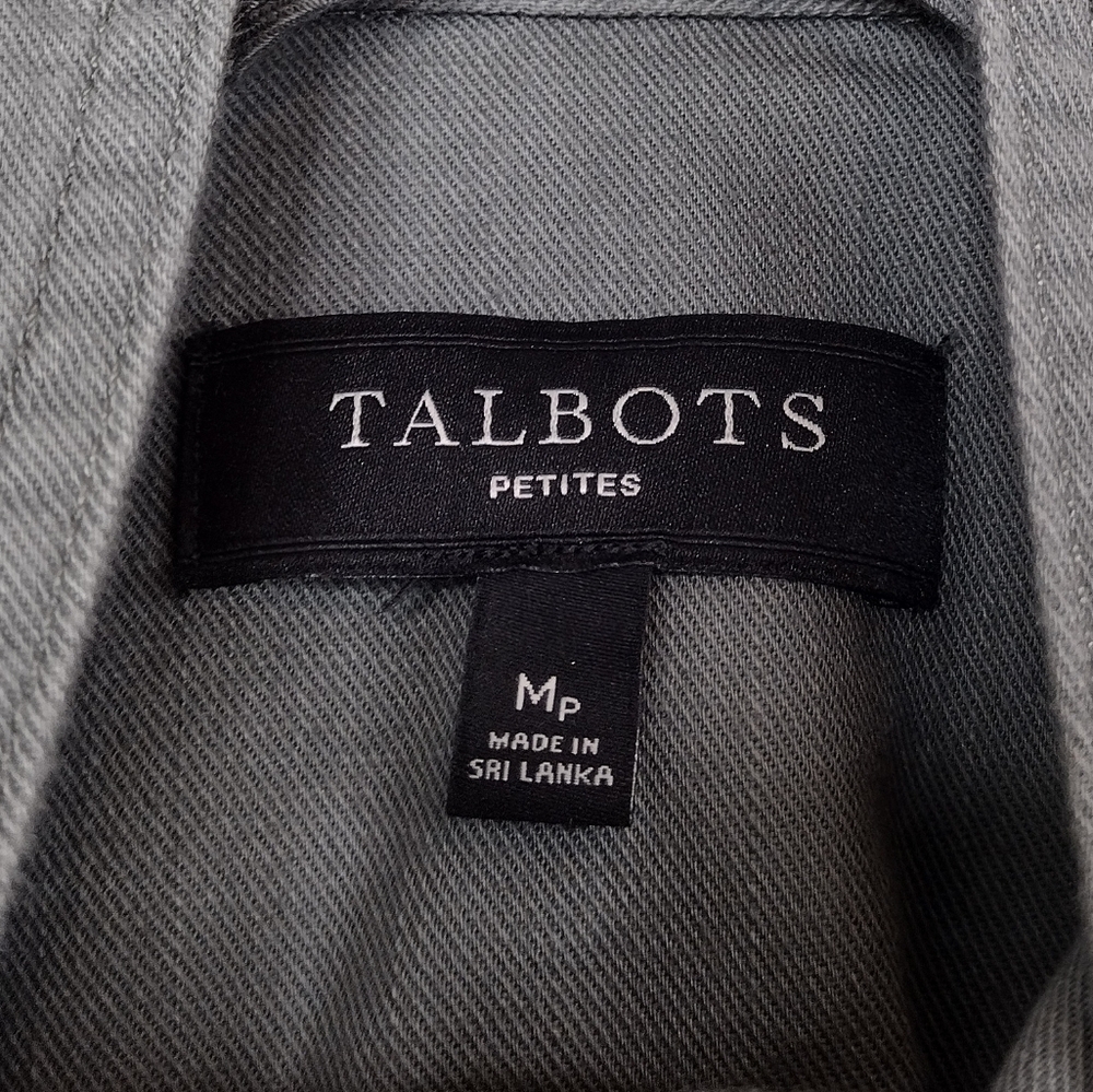 NWOT Talbots Embroidered Full Zipper Snap Button Long Sleeve Utility Jacket - Picture 13 of 16